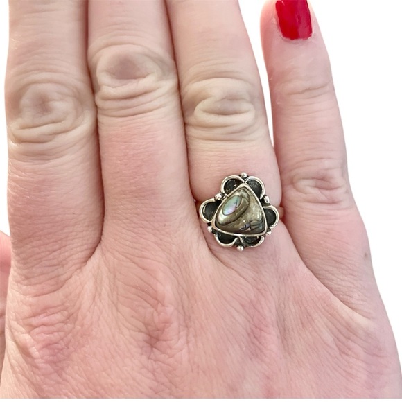 Copper Abalone Sterling Silver Ring 925 Size 6 - Picture 7 of 8